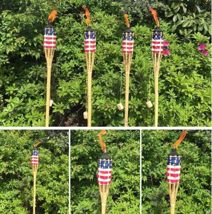 Colorful Bamboo Torch for Outdoor Lighting in Garden , Party , Camping 3