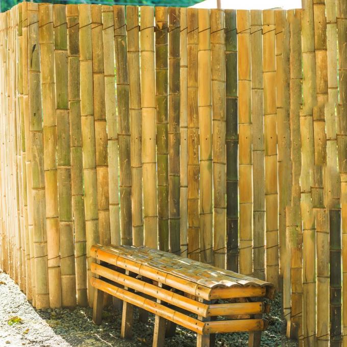 Natural Bamboo Slat Screening Eco-Friendly Privacy Slat Fence Bamboo Screen Panel Roll for Balcony 0