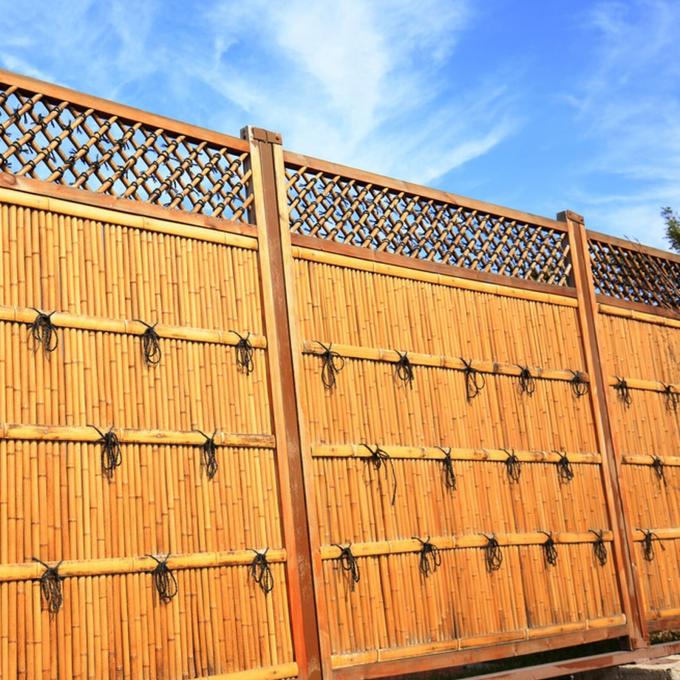 Natural Bamboo Slat Screening Eco-Friendly Privacy Slat Fence Bamboo Screen Panel Roll for Balcony 1