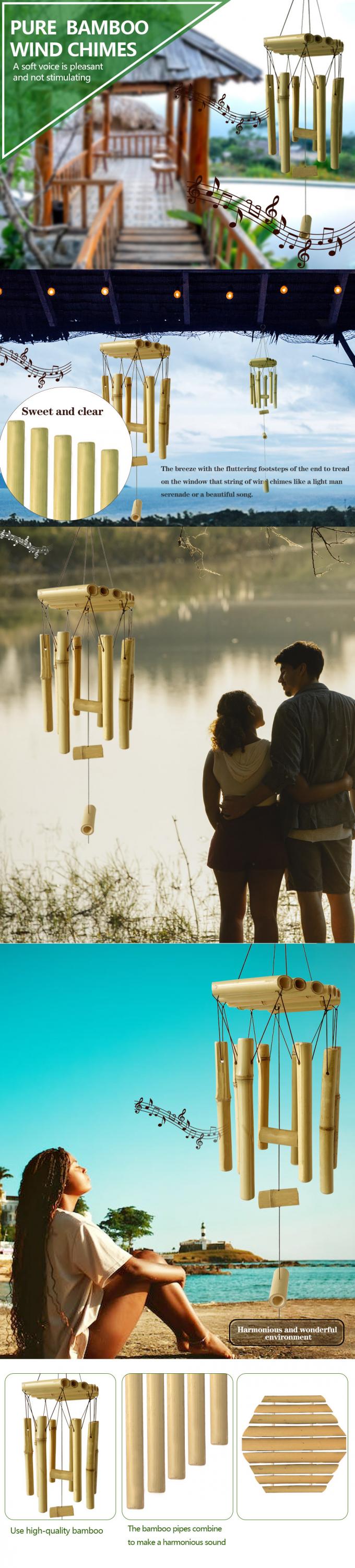 Bamboo Wind Chimes With Amazing Deep Tone For Garden Patio Home Or Outdoor Decor 1