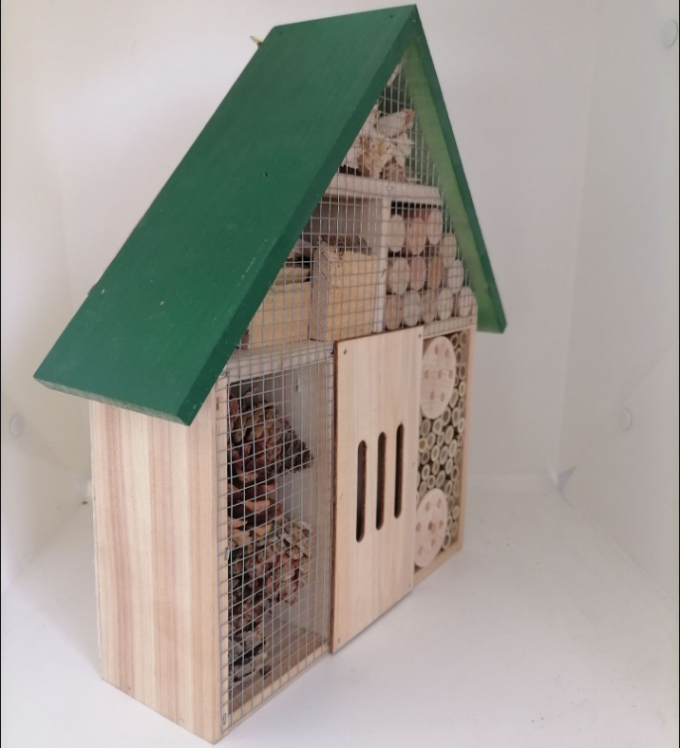 Wooden Insect Bee House Box Hanging Beneficial Insect Habitat for Bee Butterfly 1