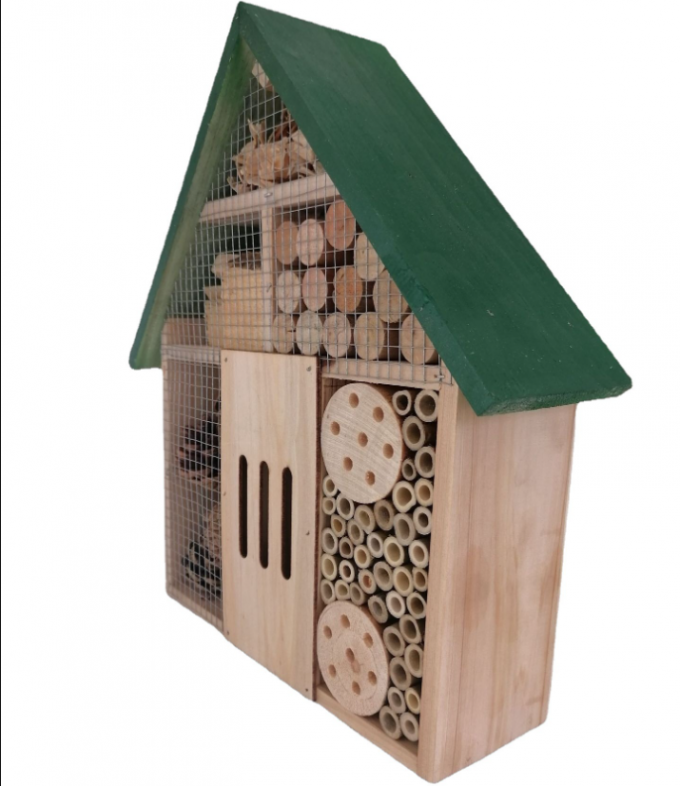 Wooden Insect Bee House Box Hanging Beneficial Insect Habitat for Bee Butterfly 2
