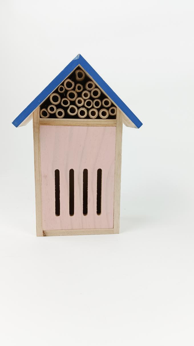 Wooden Insect Bee House Box Hanging Beneficial Insect Habitat for Bee Butterfly 3