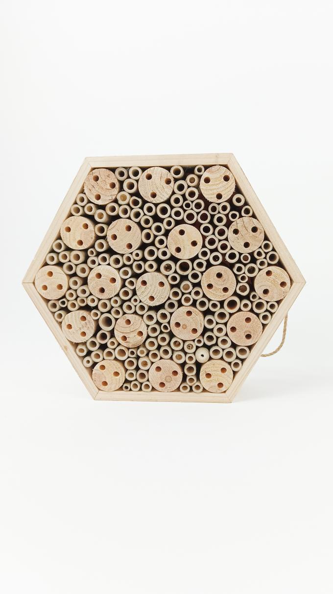 Wooden Insect Bee House Box Hanging Beneficial Insect Habitat for Bee Butterfly 4