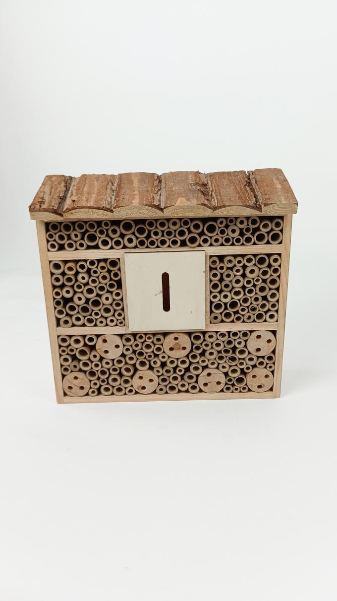 Wooden Insect Bee House Box Hanging Beneficial Insect Habitat for Bee Butterfly 5