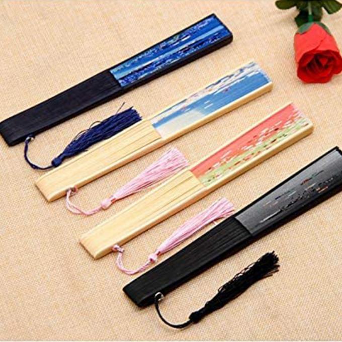 Traditional Chinese Bamboo Folding Fan Hand-Painted Design 4