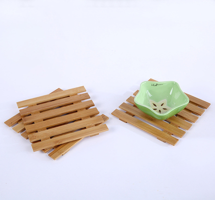 Light Natural Bamboo Wooden Plant Saucer Comfortable Mat For Succulent Plant Pots