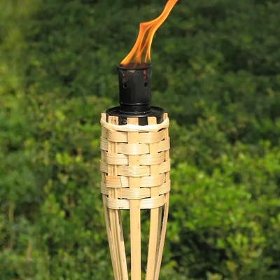Natural Bamboo Tiki Torch Garden Toy Colorful Bamboo Torch For Children And Outdoor Parties