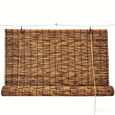 Natural Reed Roll-up Blind with 70% Light Blockage Easy to Install and Longer Lifespan for Porch Decoration