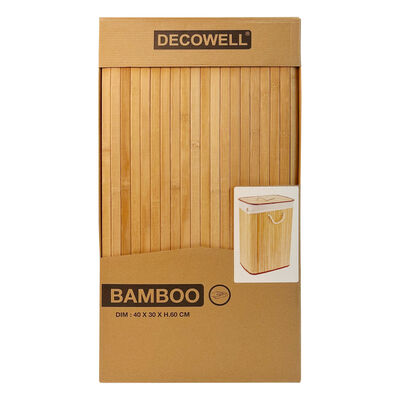 Natural Bamboo Laundry Hamper with Cotton Liner | Foldable Clothes Basket for Bedroom & Bathroom Storage