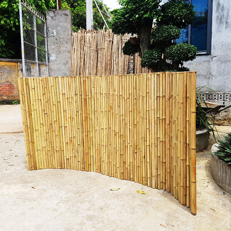 Smoked Decorative Bamboo Fence Screen Fencing For Nursery Garden Green
