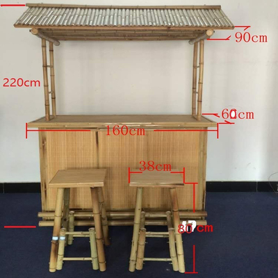 Indoor Outdoor Tropical Cabana Party Bamboo Tiki Bars With Counter Bamboo Chair