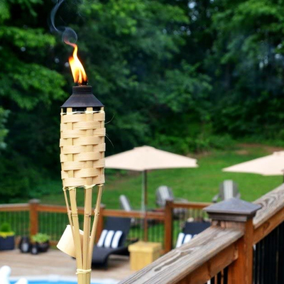 180cm Natural Bamboo Handmade Torch Bamboo Tiki Torches For Garden Lighting Luau Party