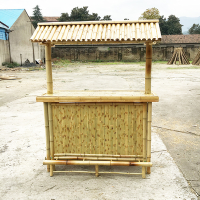 Beach Entertainment Waterproof  Bamboo Tiki Bar 2 4 Bamboo Stool With Back Support