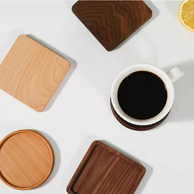 Bamboo Wooden 9cm Square Drink Coasters Blank Coffee Cup Drinking Coasters