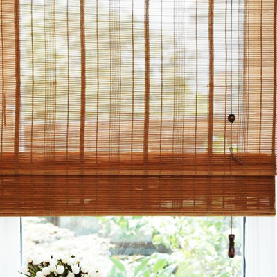Hand Made 1.5m Height Natural Bamboo Roller Blinds Shade Solar Control Decoration