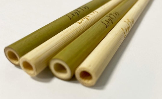 Custom Natural Biodegradable Bamboo Straws 20cm Reusable Straight Straws With Brush
