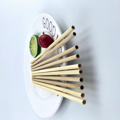 100% Natural Disposable Bamboo Straws Green Degradable For Drinks Laser Label Logo