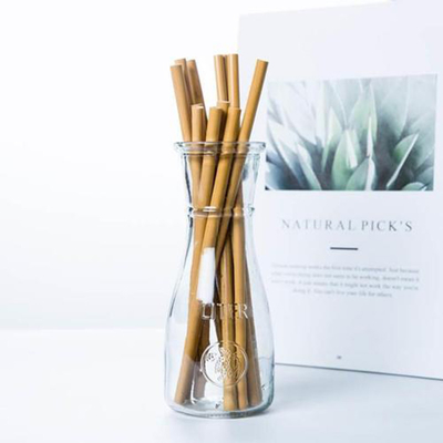 Compostable Organic Bamboo Straws Customized Logo Travel Juice Cocktail Use