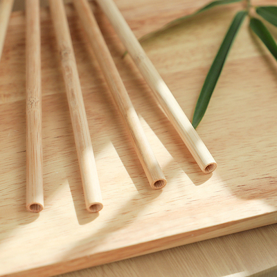 Biodegradable Natural 20cm Juice Tea Bamboo Fiber Straws Tea Drinking Custom Logo