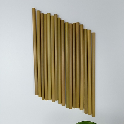 Custom Natural Biodegradable Bamboo Straws 20cm Reusable Straight Straws With Brush