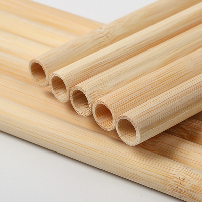 Biodegradable Bamboo Raw Material Organic Natural Fiber Straw Reusable Bamboo Drinking Straw with Cleaner
