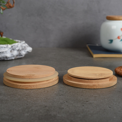 Wooden Bamboo Reusable Canning Lids For Food Cereal Storage Tea Herbs Coffee