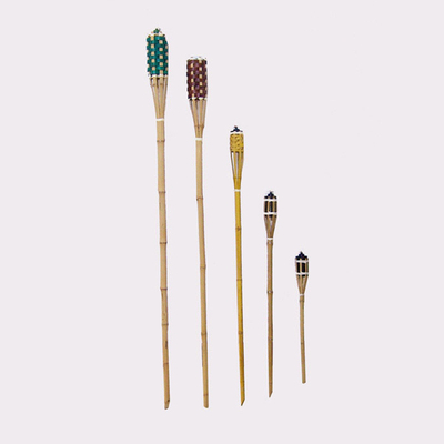 Outdoor Natural Bamboo Tiki Torch Yard Deck Decoration Garden Toy Colorful For Children