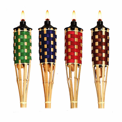 110cm Outdoor Natural Bamboo Torch Citronella Torch For Garden Lighting, Luau Party