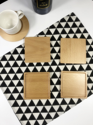 Round Blank Bamboo Coasters Waterproof Coaster Mat For Home Cafe Drinking Mat