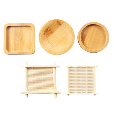 Light Waterproof Carbonized Bamboo Wooden Coasters For Glass Kitchenware