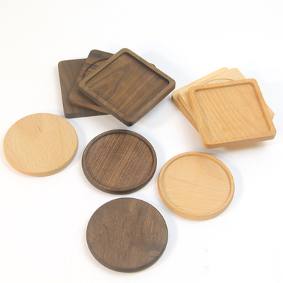 6 Pieces Set Round Bamboo Coasters Mildew Proof Coffee Cup Coasters Mats