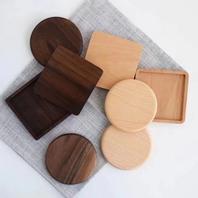 Natural Wooden Blank Bamboo Coasters For Mug Cup Anti Scratch Table Mat