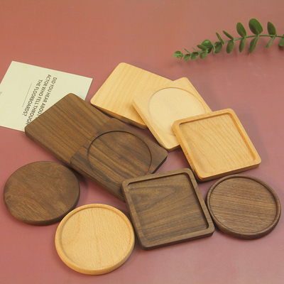 Custom Bamboo Coasters Eco-friendly Original Eco-set Coffee Tray Square/Round Bamboo wood Mat