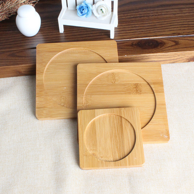 Waterproof Carbonized Blank Bamboo Coasters Anti Scratch Table Mat For Glass Cup