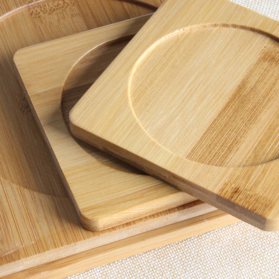 Round Blank Bamboo Coasters Waterproof Coaster Mat For Home Cafe Drinking Mat