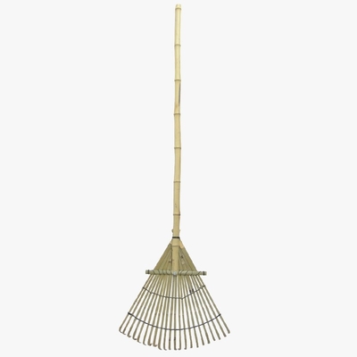 Handmade Bamboo Rake 1.40m 12 Tines for dry leaves sweeping and garden cleaning Natural Garden Rakes