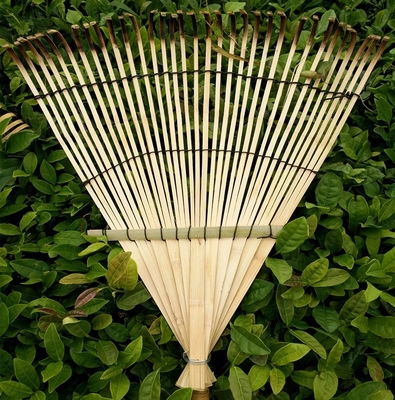 Handmade Bamboo Rake 1.40m 12 Tines for dry leaves sweeping and garden cleaning Natural Garden Rakes