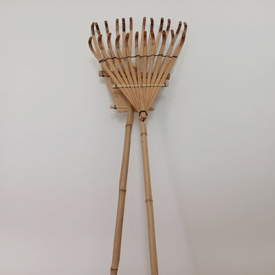 12 Tine 140cm Bamboo Rake Handmade For Pool Leaf Garden Lawn Rake