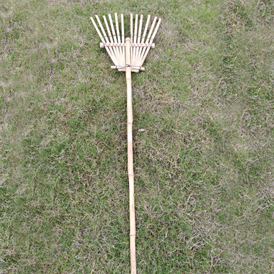 Natural Bamboo Rake Handmade Garden Rakes Harrow Support Customized