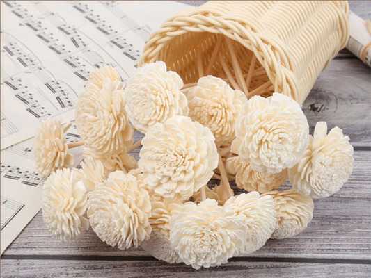 Scented Wood Dried Sola Flower Reed Diffuser 15cm With Cotton Wick For Decorative