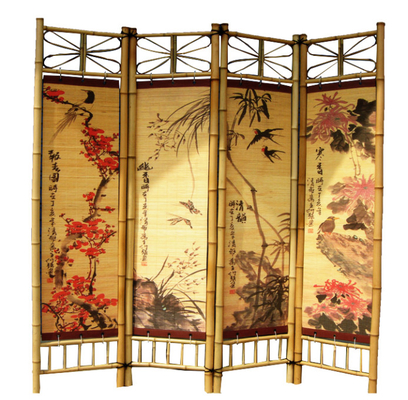 Room Dividers Movable Bamboo Screen For Home Decoration Folding Partition Privacy