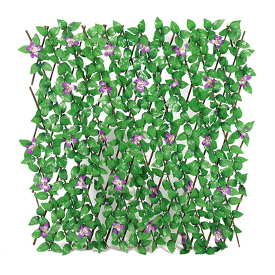 Decorative Plastic Green Plant Mat Panel Artificial Leaves Fence For Outdoor