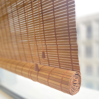 Woven Roman Bamboo Mat Rolling Curtain Easily Installed Shutter Outdoor 180*180cm