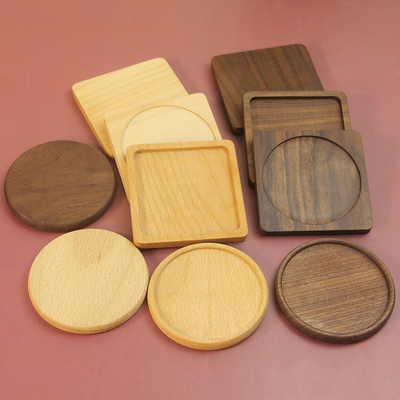 Coffee Tray Bamboo Wood Mat Dressed Natural Whisky Coaster For Drink