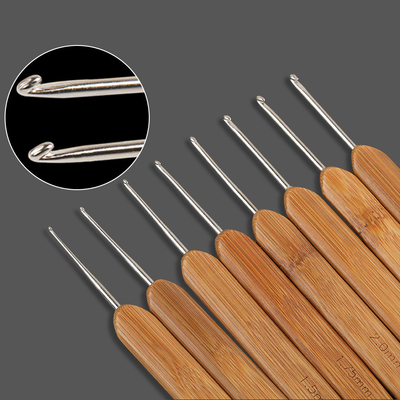 Carbonized Knitting Needles Bamboo Raw Material Single Point Bamboo Crochet Hook