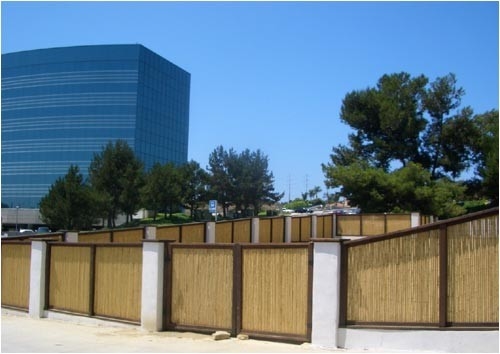 Smoked Decorative Bamboo Fence Screen Fencing For Nursery Garden Green House