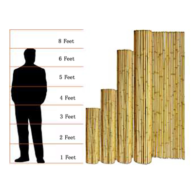 Smoked Decorative Bamboo Fence Screen Fencing For Nursery Garden Green House