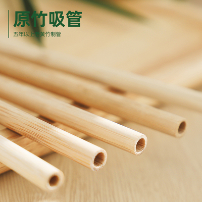 20cm Green Bamboo Straws Organic Straws Customized Logo Party Wedding