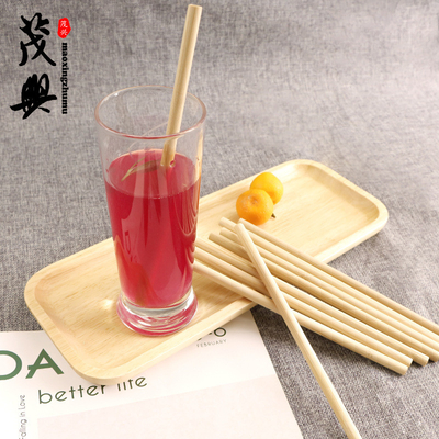 100% Bamboo Disposable Straws 19cm 22cm For Children Organic Drinking Usage